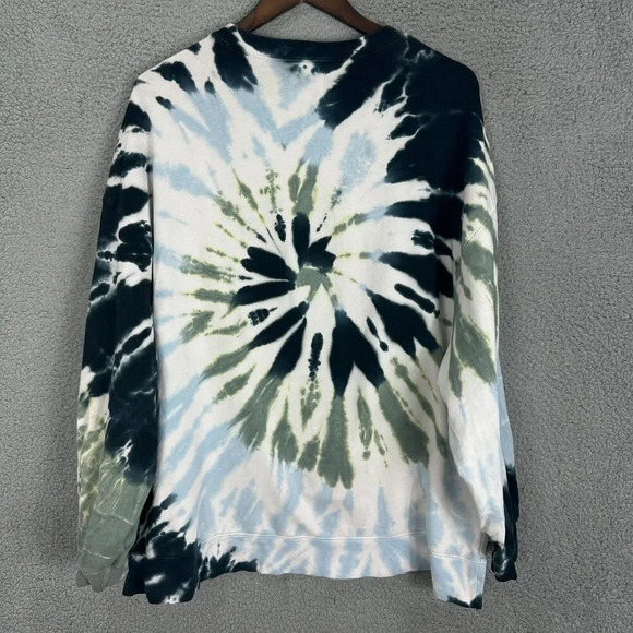 Electric & Rose Sweatshirt Women Small Blue Tie Dye Oversized Hi Low Boho Hippie - Picture 3 of 6